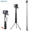 Monopods qiuniu extensível monopod selfie stick stick de mão handheld pólo tripé montagem para gopro herói go pro akaso insta360 dji osmo câmeras