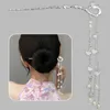 Clips de cheveux paon longs coussins de filet de style chinois accessoires en épingle à cheveux élégants bijoux de mariage de commissaires de mariage