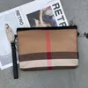 Abendtaschen Mode Luxus Frauen Clutch Bag Klassische Streifen Leinwand Leder Frauen Schulter A4 Lady Crossbody Armband Handtasche