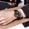 Armbandsur mode svart guld kalender stora urtavla män kvarts es 2023 het försäljning affärsläder manlig klocka armband240409