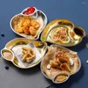 Teller Küche liefert goldene Sushi -Abendessen Snackplatte Knödel Serviergeschirr Geschirr Geschirr Tablett Tablett