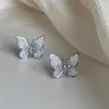 Boucles d'oreilles Couleur coréenne Couleur de la mode Crystal Flower Butterfly pour les femmes