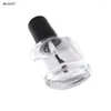 Garrafas de armazenamento 10/15ml garrafa de unha vazia de vidro transparente com ferramenta de manicure de escova recarregável