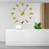 Hummingbird Big Designer Wall Clock Quiet Sweep Nature Animals Fly Diy Wall Watch Room Home Decor Acrylic Clock Bird Lovers Gift