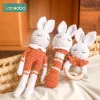 3pc/set Baby Rattles Crochet Stuffed Bunny Doll Rattle Toy Wood Ring Baby Teether Rodent Baby Gym Mobile Newborn Educational Toy