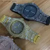 Montre-bracelets à la mode et à chaud Unisexe Style Iced Quartz Mens Diamond Steel Hip Hop Es Top Luxury Womens Clock Reloj Hombre240409