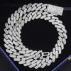20 мм 18-24-дюймовый лабораторий мойссанитовые цепи бриллиантовые перевал 925 Серебряное серебро VVS1 Моссанитовое кубинское колье-колье для сети для мужчин женские ювелирные украшения