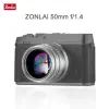 Zubehör Zonlai 50mm F1.4 Prime Objektiv für Canon EFM Fuji x Sony E M4/3 Mount Spiegellose Kameras Handbuch Fokus APSC -Objektiv