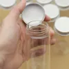 33*47*100mm 130 ml Dragees Glassflaskburkar Silver Skruvmössa Mini burkar DIY Craft Transparent Teströr tomma flaskor