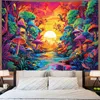 Tapisseries 3d Moon Forest Tapestry Wall Test suspendu boho esthétique chambre décoration chambre accessoires de maison