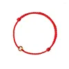 Charm Bracelets Hand Braided Circular Ring Adjustable Lucky Red Rope Bracelet Women Men Charms Bangles Anklet For Friend Lovers Blessing