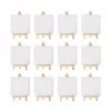 Mini 12pcs Artists 5 inch Easel +3 inch x3 inch Mini Canvas Set Painting Kids Craft DIY Drawing Small Table Easels for School