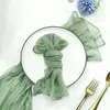 10pcs مجموعة شاش شبه شاش الجدول عداء Sage Green Cheesecloth طاولة الطعام حفلة عيد الميلاد أقواس كعكة الديكور 240325