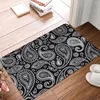 Badmattor P-PAISLEY MAT RETRO SVART DESIGN SAMVET mjuk toalettplatta för dusch Home Entrance Anti Slip Foot Custom Badrum