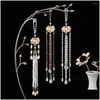 Broches broches élégant perle perle long pavage papillon femme hanfu ornement cheongsam accessoire bijoux de mode de style chinois dhrpu