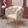 Chaise de maquillage nordique en velours rose moderne meuble de design salon de loisirs en fauteuil de luxe commode de chambre à coucher