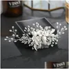 Clip per capelli Barrette in stile Bridal Combuscolo Flower Accessori padella fatti a mano dieci gocce gioielli per la consegna Hairjewelry dhctw