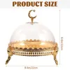 Figurines décoratives Ramadan Service Plateau 8 pouces Cupcake Candy Jar Dome Lid Eid Mubarak Snacks Container Box Moon Sugar de stockage Bol arabe