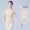 Camicia da ballo da ballo da ballo da ballo Skin Skin Sling Leotard Female Gymnastics Gymnastics Pracingsuit Performance Costumi