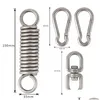 Lägermöbler Hammock Chol Spring Hook Set Rotating Outdoor Hardware Kit utanför karabinerkrokar för tak Yoga uteplats Drop Deliver Dhkzt