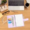 Supplies A6 PU Leather Personal Notebook Planner with 40 Pages LooseLeaf Papers and 6pcs Binder Zipper Bags with Category Stickers