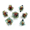 Decorative Figurines 7Pcs/Set Dragon Eye Movedable Dice Digital Diamond Mold Polyhedron Toys Entertainment Accessories For Home Decor Table