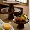 Borden vintage walnoot kleur vaste houten cake lade ins stijl huishouden woonkamer sum schotel dessert tafel display frame fruit