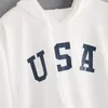 Женские толстые капюшоны USA Пултеры с флагом буквы