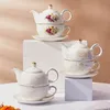 Elegancki przenośna ceramiczna filiżanka kawy i spodek Mother Child Kettle Teapot Deser Talerz Kombinacja pojedynczej popołudniowej herbaty 240420