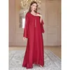 Abbigliamento etnico Fashioni musulmane Donne Maxi Dress Eid Mubarak Jalabiya Marocain Kaftan Dubai Abaya Turkish Robe Ramadan Vestidos