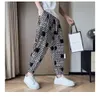 Summer Slim Pants Versatile Leggings for Men's Pants 2024 New Style Ruffled and Handsome Cropped Pants Trend Korean Loose Casual Pants