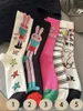 Chaussettes féminines 5 Double dopamine pour femmes hivernales coréenne Version de la bande dessinée en sentant le vent au milieu du tube