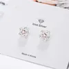 Boucles d'oreilles mignonnes fleurs de cerise romantique pour filles coloré de pierre zircon minuscule fleur coréenne femelle accessoires de boucle d'oreilles