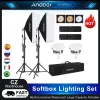 Andoer Softbox Lighting Set Studio Photography Light Kit Light avec Softbox 2.1m Stand pour Studio Portrait Product Photo Video