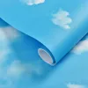 Blue Sky White Cloud Waterpoof Tapete Vinyl selbstklebende Wand für Wohnzimmer Schlafzimmer Wanddekoration Abnehmbar 3D