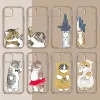 Schattige kattenpaarliefhebbers dieren telefoonhoes transparant zacht voor iPhone 11 13 12 14 15 Pro Max Mini Plus plus