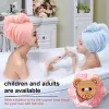 Winter Frauen Mikrofasel -Handtuch Haarbadetücher für Erwachsene Haus Terry Handtücher Badezimmer Serviette de douche Turban zum Trocknen von Haaren