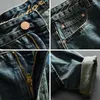 Jeans masculin basique simple vintage lavé denim bleu pour hommes pantalon hétéro