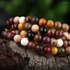 Brin 108pcs Variété de bois de santal Tibétain Bouddhiste Perles Bracelets Bouddha Mala Rosaire Bracelet Bracelet en bois en bois