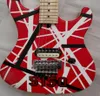 Upgrade Kramer Eddie Van Halen 5150 Stripe Red Electric Guitar White Black Stripes Big Headstock Floyd Rose Tremolo Locking Nut5562423