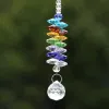 8pcs/conjunto de 20 mm Chandelier Crystal Ball Suncatcher Rainbow Maker Glass Prism Pingente Janela pendurada Ornamento Decoração de jardim em casa