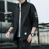 Japanese Style Casual Jacket Men Summer Loose Shirt Men's Japanese Style Casual Cargo Shirt Coat with Turn-down Collar Three
