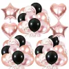 67pcs / set ballons noirs en or rose set 60pcs ballons d'anniversaire en or rose métallique pour décoration de baby shower anniversaire