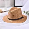 Wide Brim Hats Bucket Hats jiangxihuitian Brands 2018 new Summer Hats for Women Casual Solid Straw Hat Panama Cowboy Caps Men Hollow Out Belt Beach Sun Hat Y240409