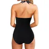 Blocco da bagno femminile Blocco Monokini Elegante costume da bagno monopezzo con il controllo della pancia High Waist Sexy Wortless per la piscina da spiaggia