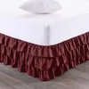 Luxurious Premium Quality Three Layers Ruffles Waterfall Style Bed Skirt With Wrinkle and Fade Resistant Fabric-15 Inch High