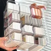 Korean Acrylic transparent Storage Box Blind box Card Kpop Pocard Storage Box Po Card Organizer Compartment flip box 240328