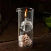 Cylindrical Clear Glass Tea Light Holder Pillar Oil Lamp Holders For Wedding Home Party Decoration