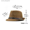 Wide Brim Hats Bucket Hats Simple Women Men Summer Sun Hat For Elegant Lady Beach Dad hat Sunhat Gentleman Panama Hat Gangster Cap Adjusted Size 56-58CM Y240409