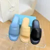 Zachte vulling lederen plat platform schoenen dames slippers piepen teen stro strand muildieren glippen op luie schoenen vrouw